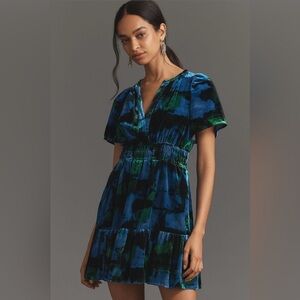 ✨ Anthropologie Somerset Velvet Mini Dress Sz MP